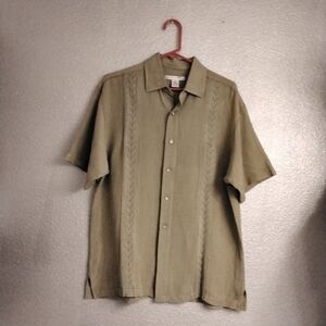 Geoffrey Beene Men's Luxury Summer Linen/Silk Blend Shirt  Size M
